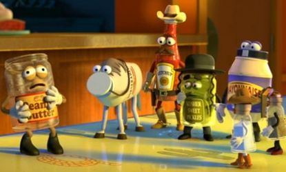 Like the Pixar original, the "Toy Story" parody "Condiments" focuses on inanimate objects that enjoy grand adventures when humans' backs are turned.