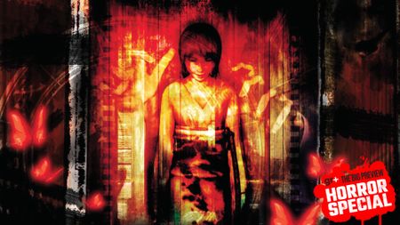 The key art for Fatal Frame 2: Crimson Butterfly, showing a ghostly girl in front of a shrine, as a thumbnail, with the GamesRadar+ Big Preview Horror Special 2025 badge branding