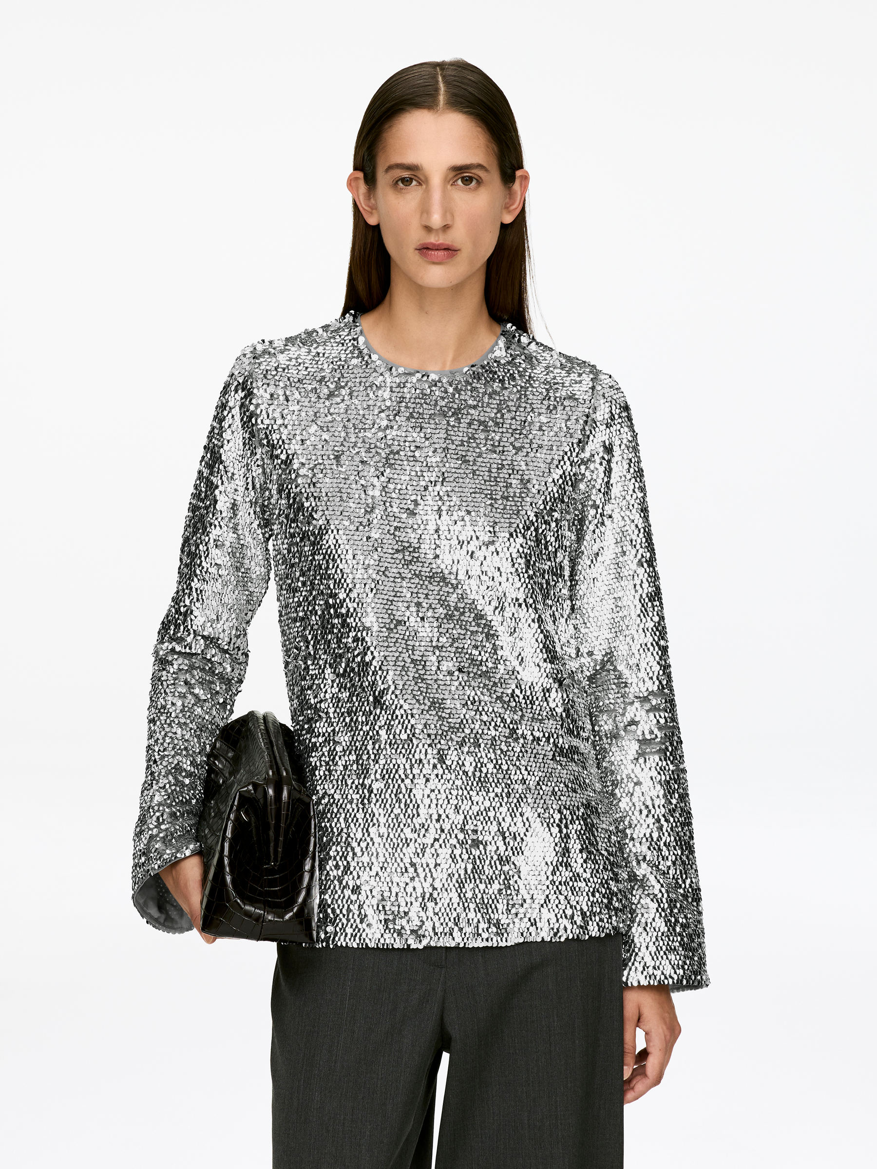 Sequin Top &amp;ndash; Silver &amp;ndash; Women &amp;ndash; Arket Gb