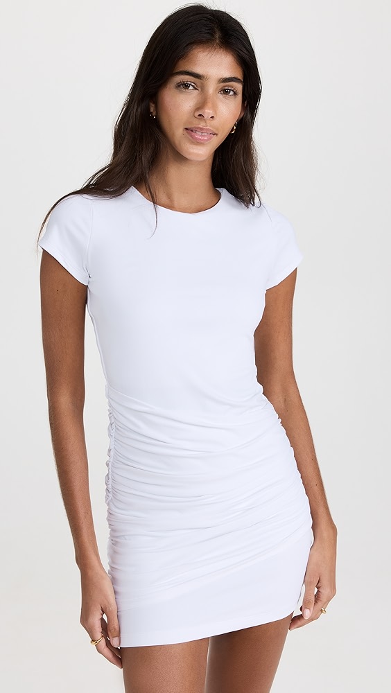 Susana Monaco Short Sleeve Gathered Overlay Dress