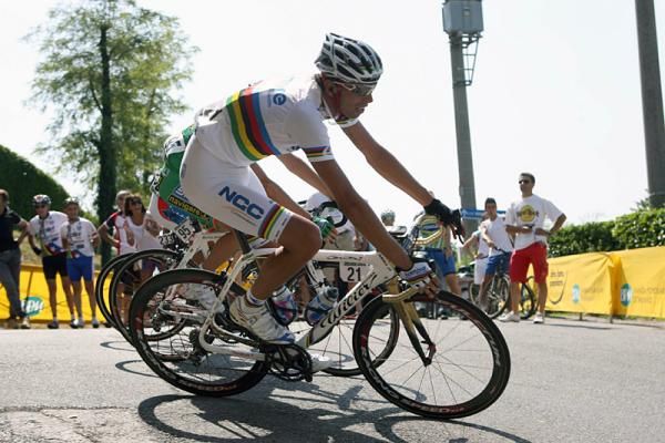 Alessandro Ballan (Lampre) in action during the Coppa Agostoni.