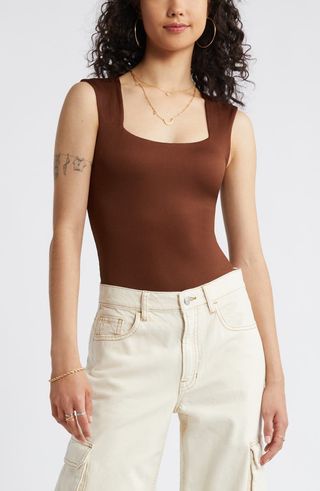 Butter Rib Square Neck Bodysuit