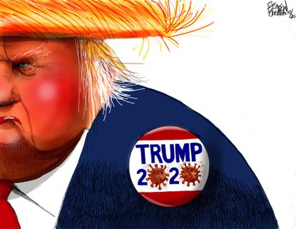 Political Cartoon U.S. Trump covid 2020