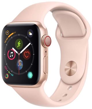 Gold Apple Watch 4 pink sand band