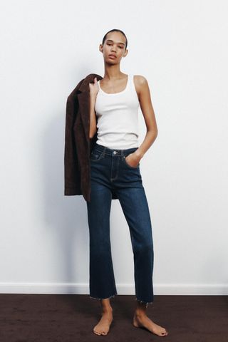 Trf Cropped Flare High-Waist Jeans