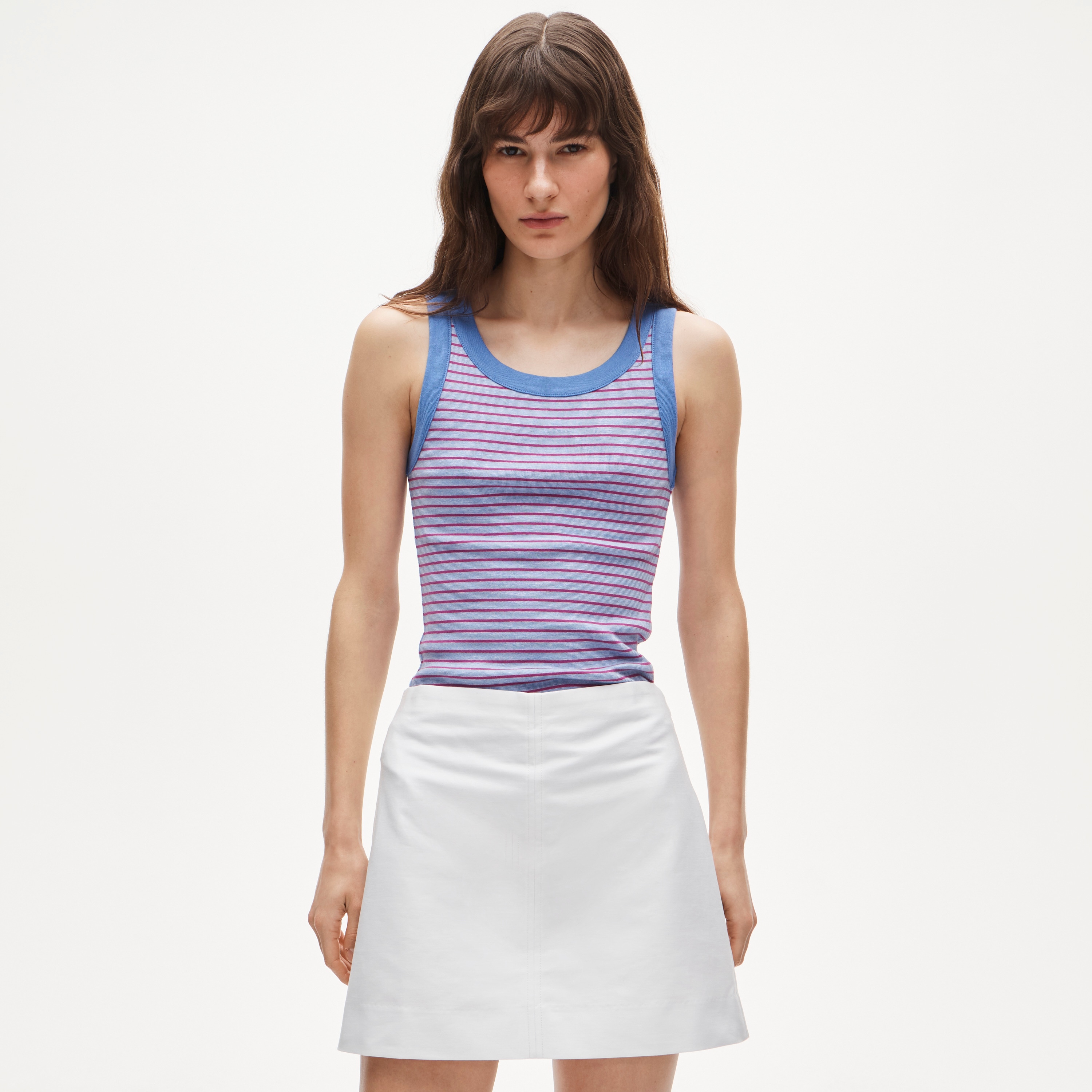 New Perfect-Fit High-Neck Tank Top in Stripe