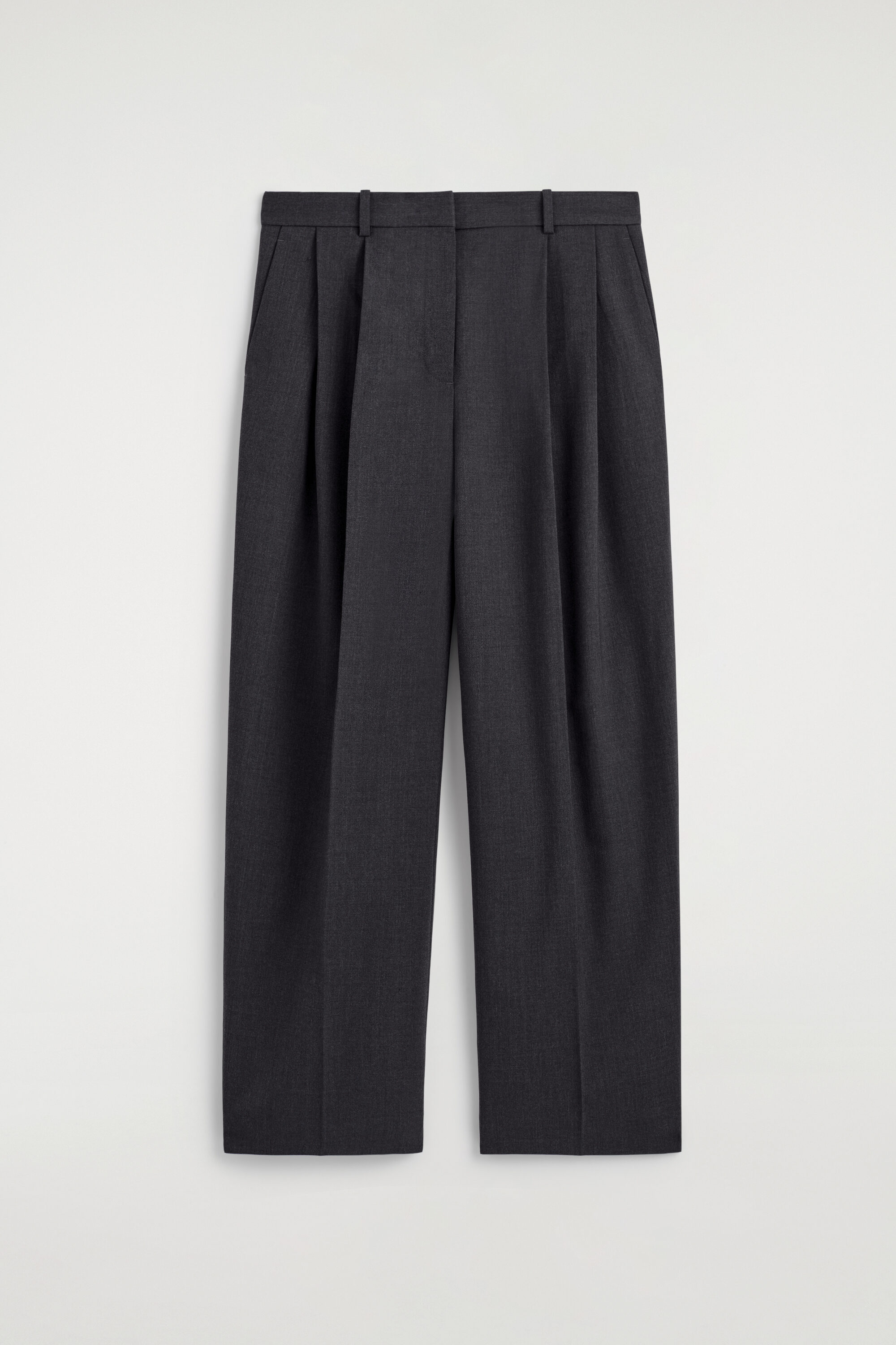 Relaxed Twill Wide-Leg Pants