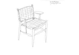 Sketch of Tessa chair by Antonio Citterio for Flexform