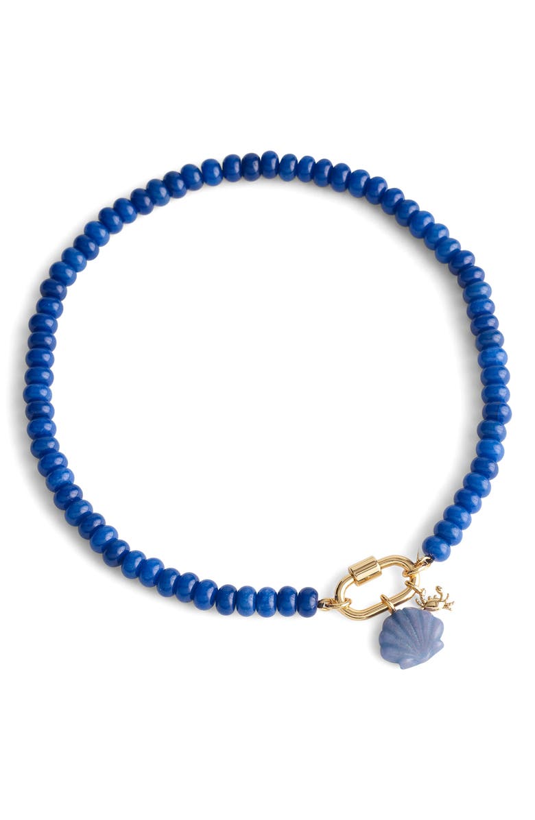 Semiprecious Bead Carabiner Charm Necklace