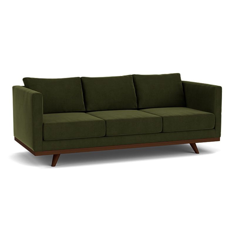 Victoria Beckhams green sofa - darlings of chelsea green three seater sofa
