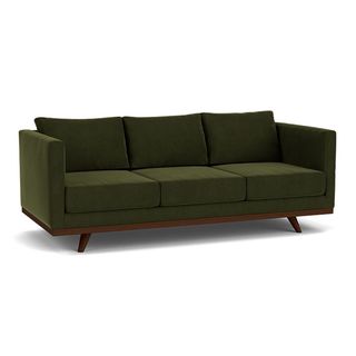 Victoria Beckhams green sofa - darlings of chelsea green three seater sofa 