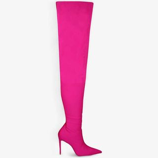 Over the knee pink boots