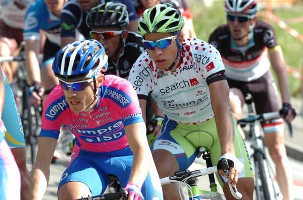 Damiano Cunego and Peter Sagan in action at stage six of the Tour de Suisse