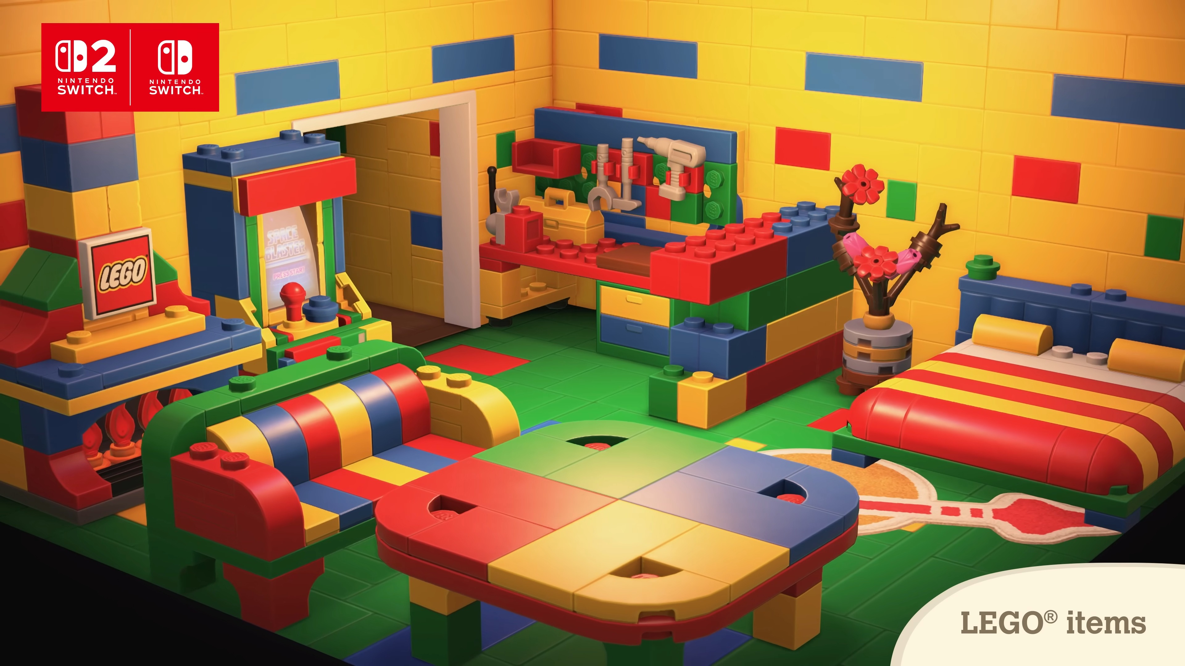 A Lego themed bedroom in Animal Crossing: New Horizons