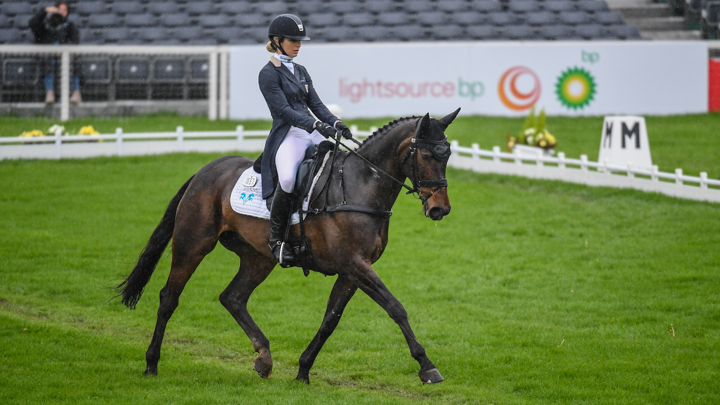 Badminton Horse Trials: Kristina Hall-Jackson and CMS Google in the dressage
