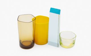 Glassware in yellow and blue by OAO Works