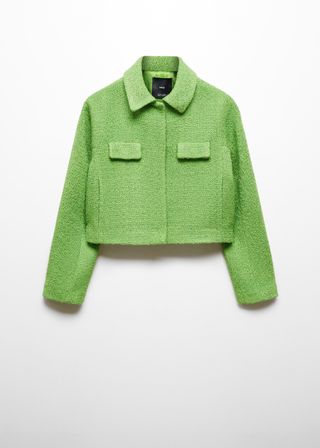 Cropped Tweed Jacket With Pockets