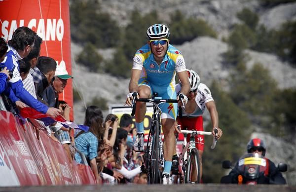 Alexandr Dyachenko (Astana) finishes in second place, 1:29 behind stage winner Iva&iuml;lo Gabrovski.