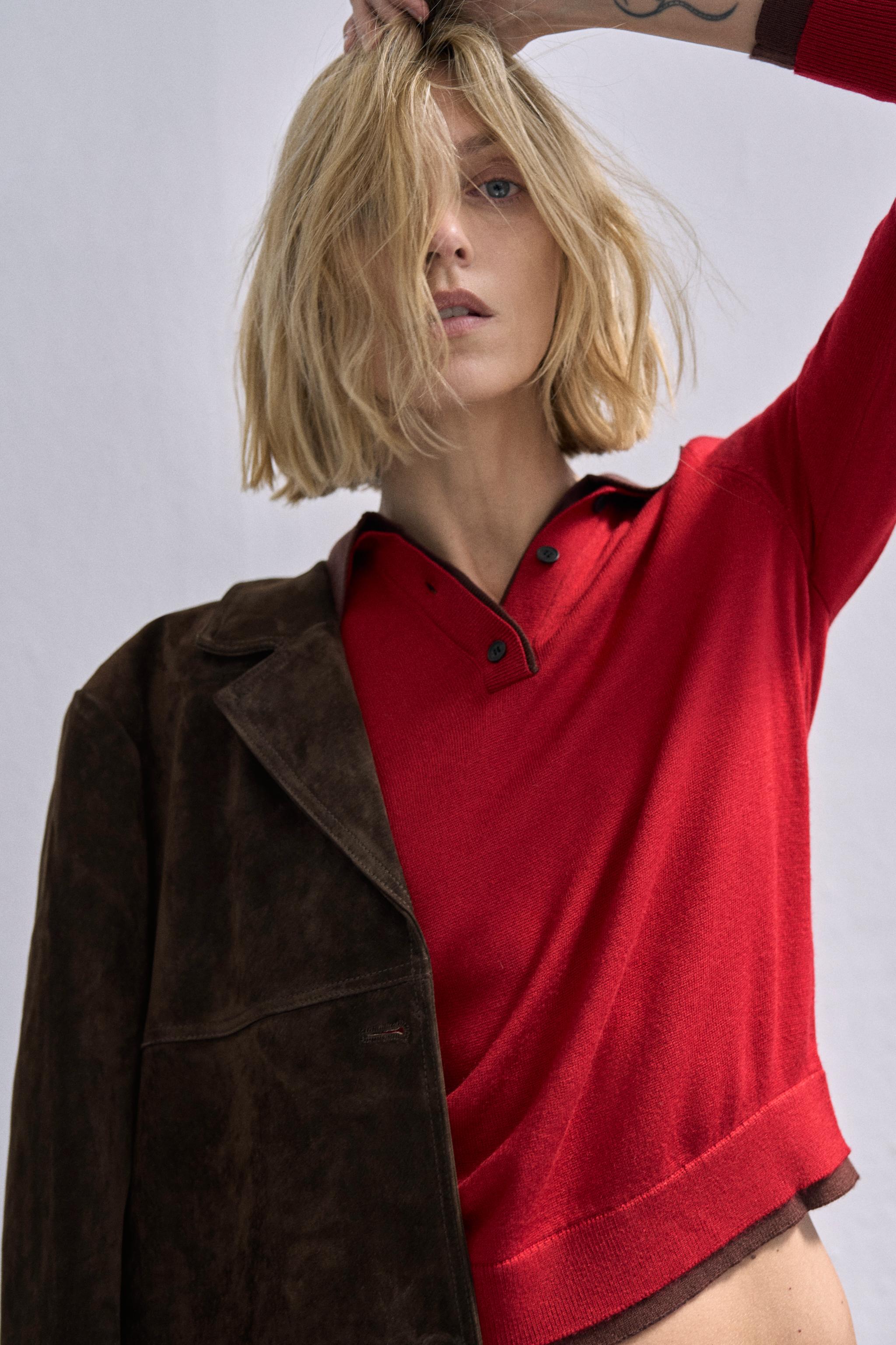 Combination Knit Polo Shirt