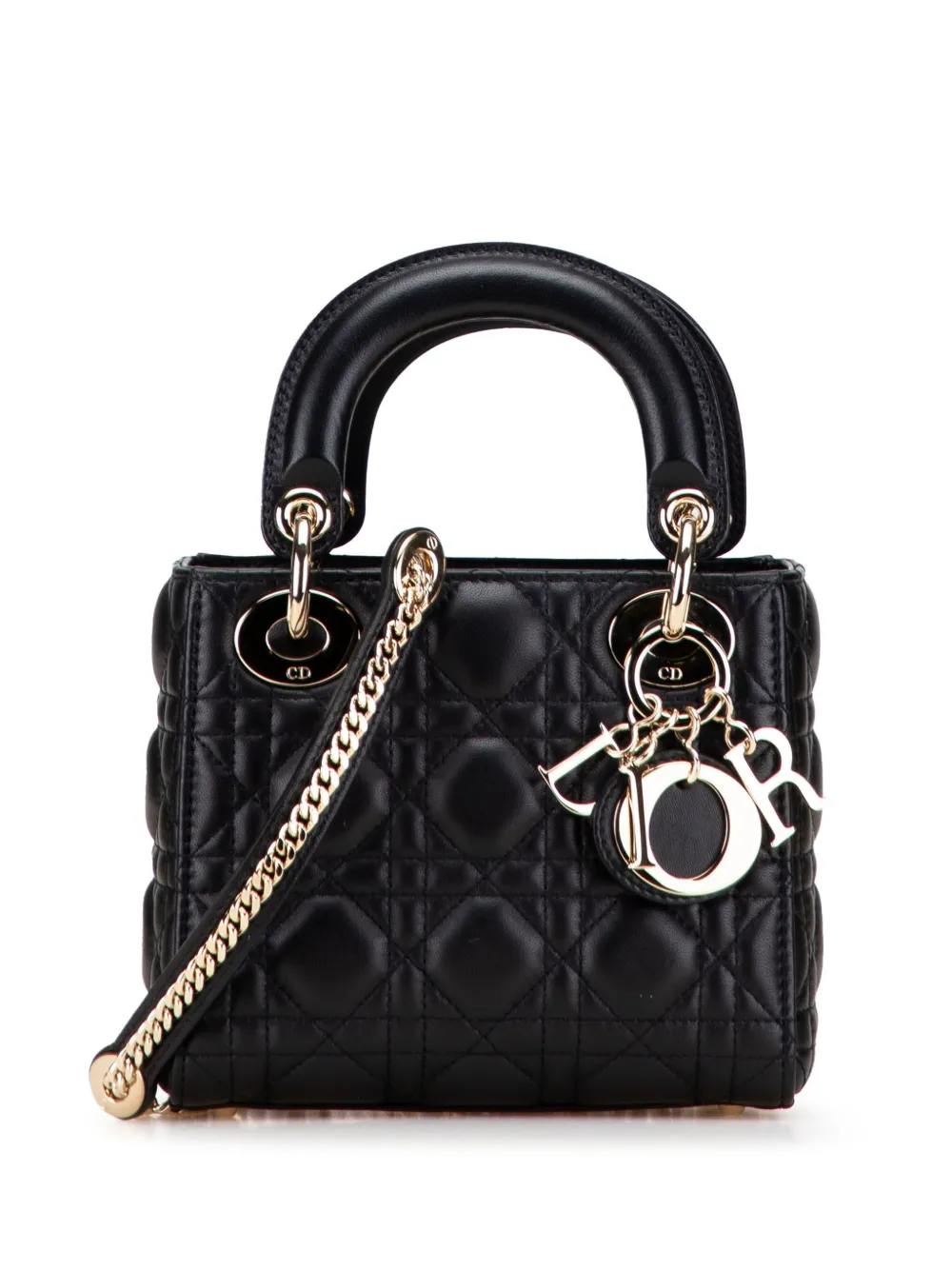 Christian Dior Pre-Owned 2021 Mini Lambskin Cannage Lady Dior Satchel | One Size