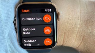 A photo showing the Strava app on the Apple Watch Series 6