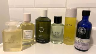 selection of the best bath oils ready for testing