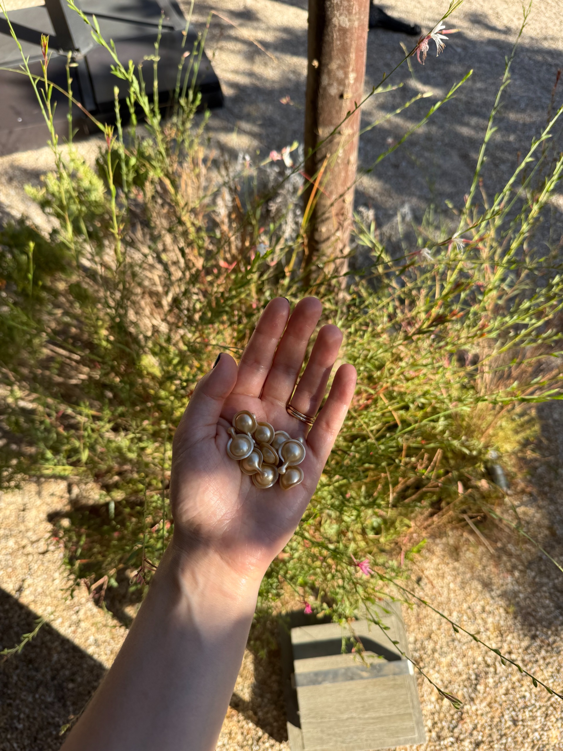 Photo of Jamie Chevron testing Elizabeth Arden's ceramide capsules
