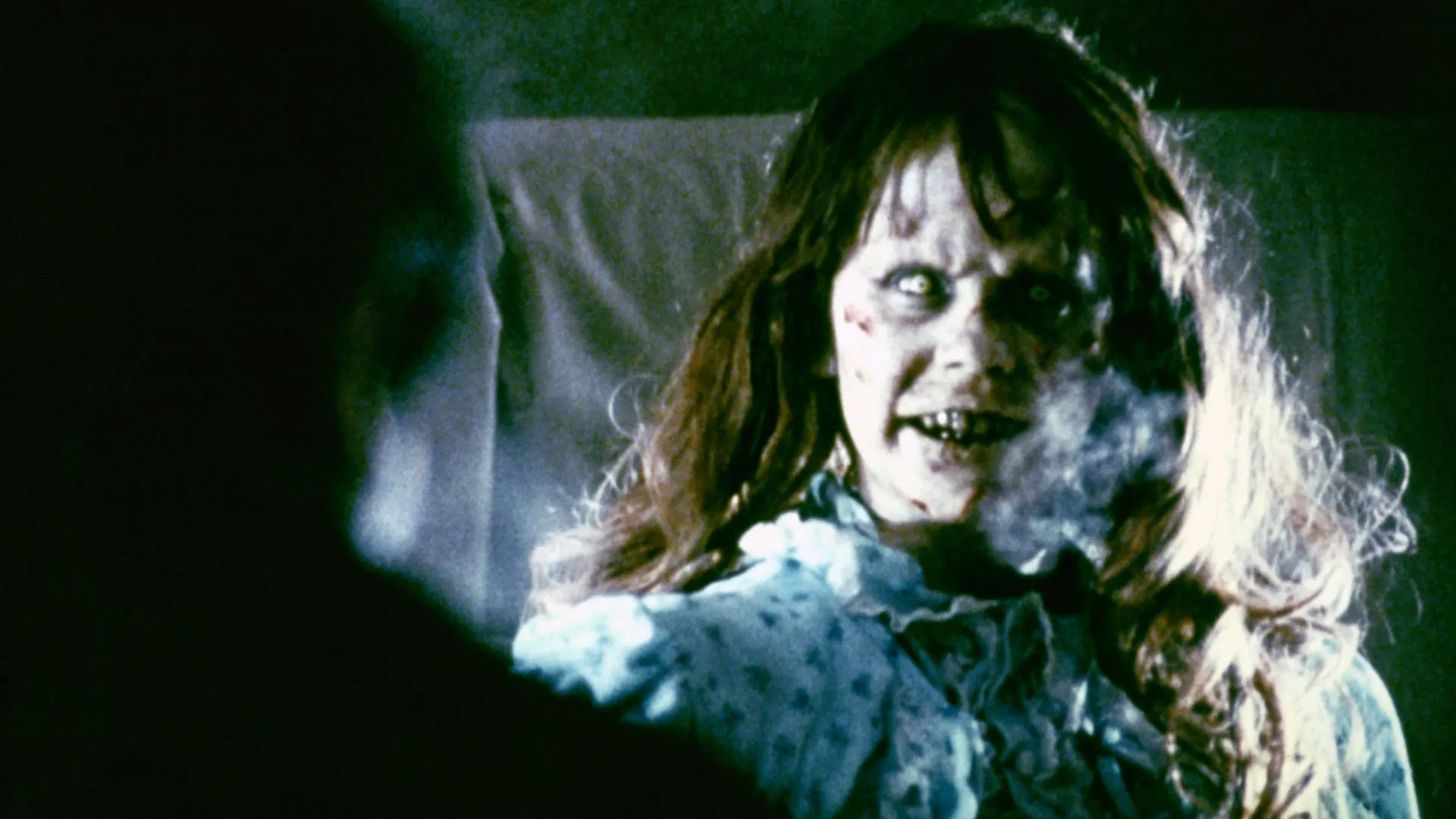 Linda Blair as the possessed Regan in one of the best scary movies, The Exorcist.