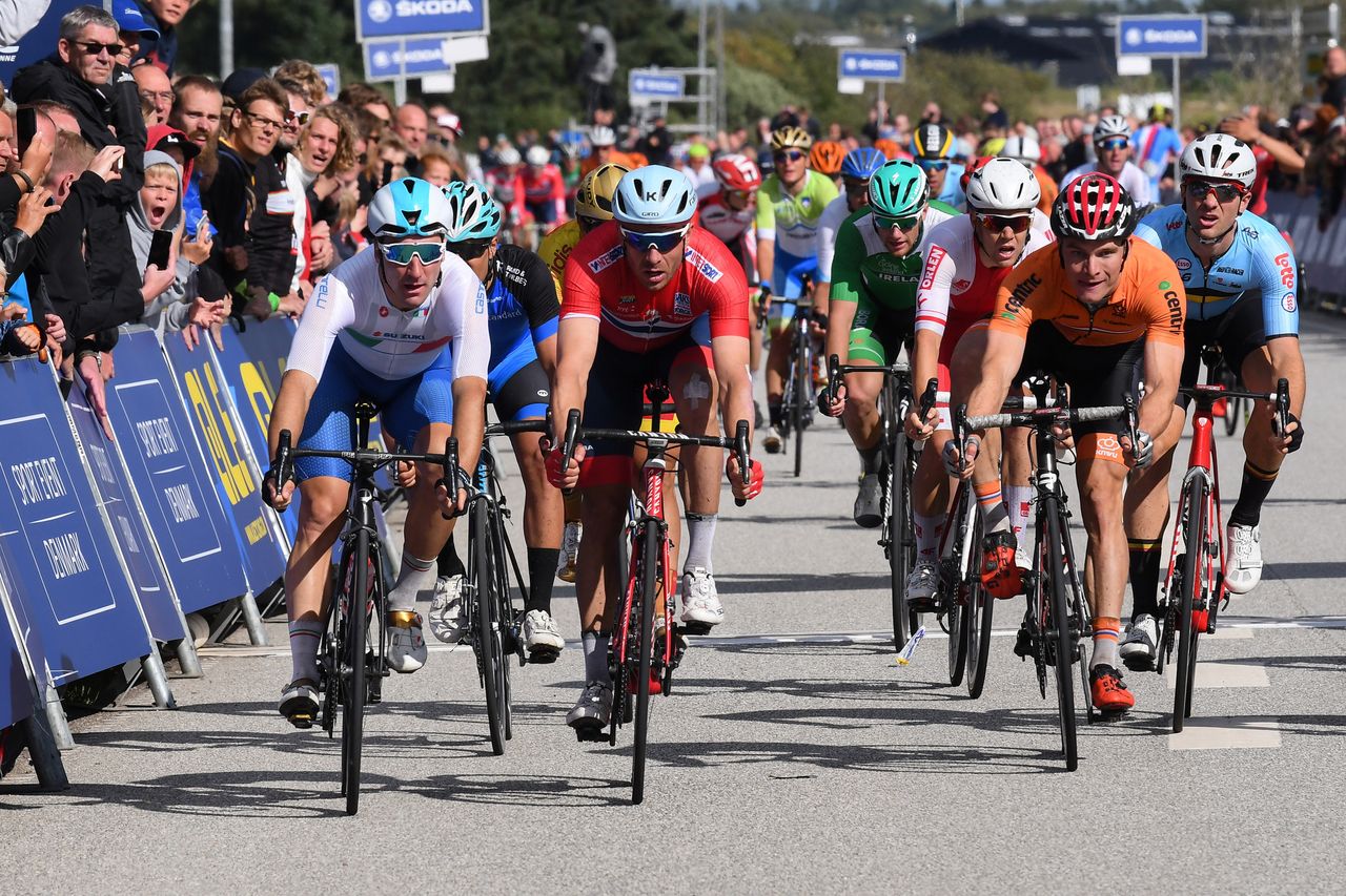 Elia Viviani (Italy) missed out to Alexander Kristoff (Norway)