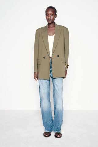 Oversize Blazer With Padded Shoulders