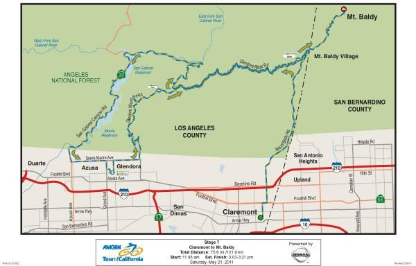 Amgen Tour of California - Stage 7 Map