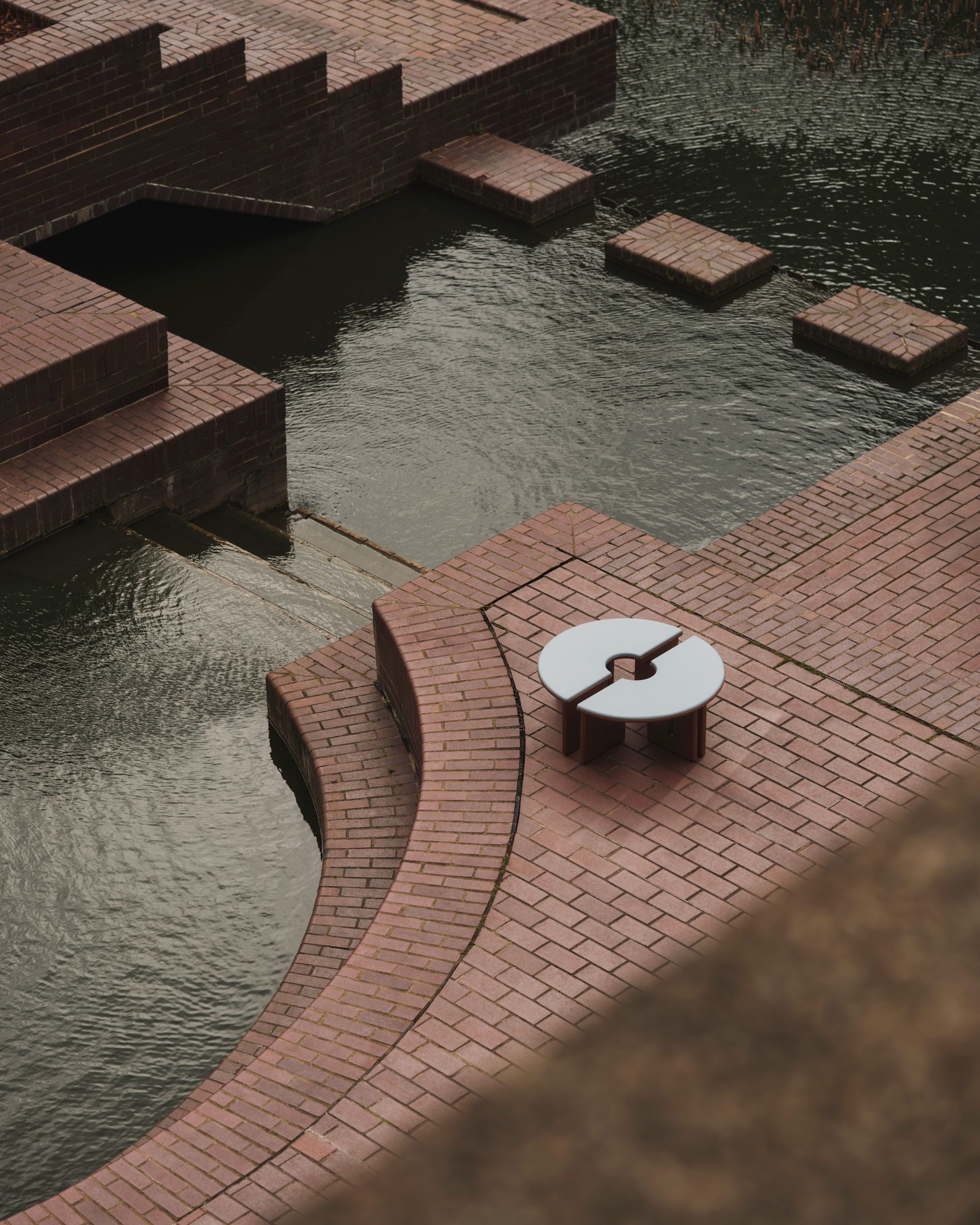 the barbican lakes with a coffee table
