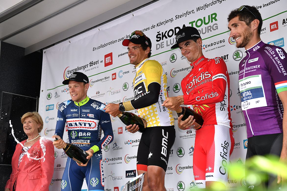 The final podium at the Tour de Luxembourg
