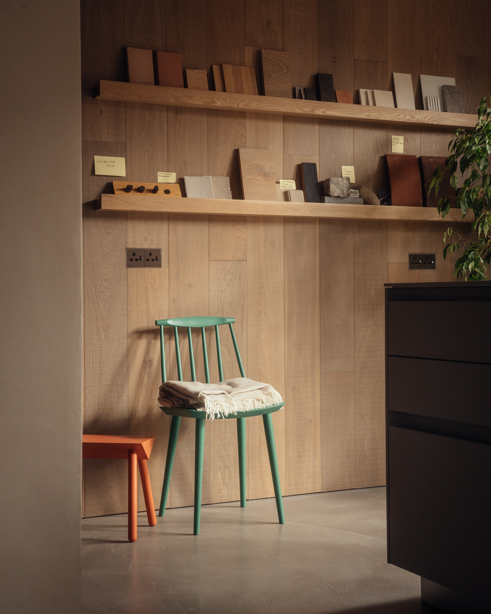 The studio is a showcase for craft and materials