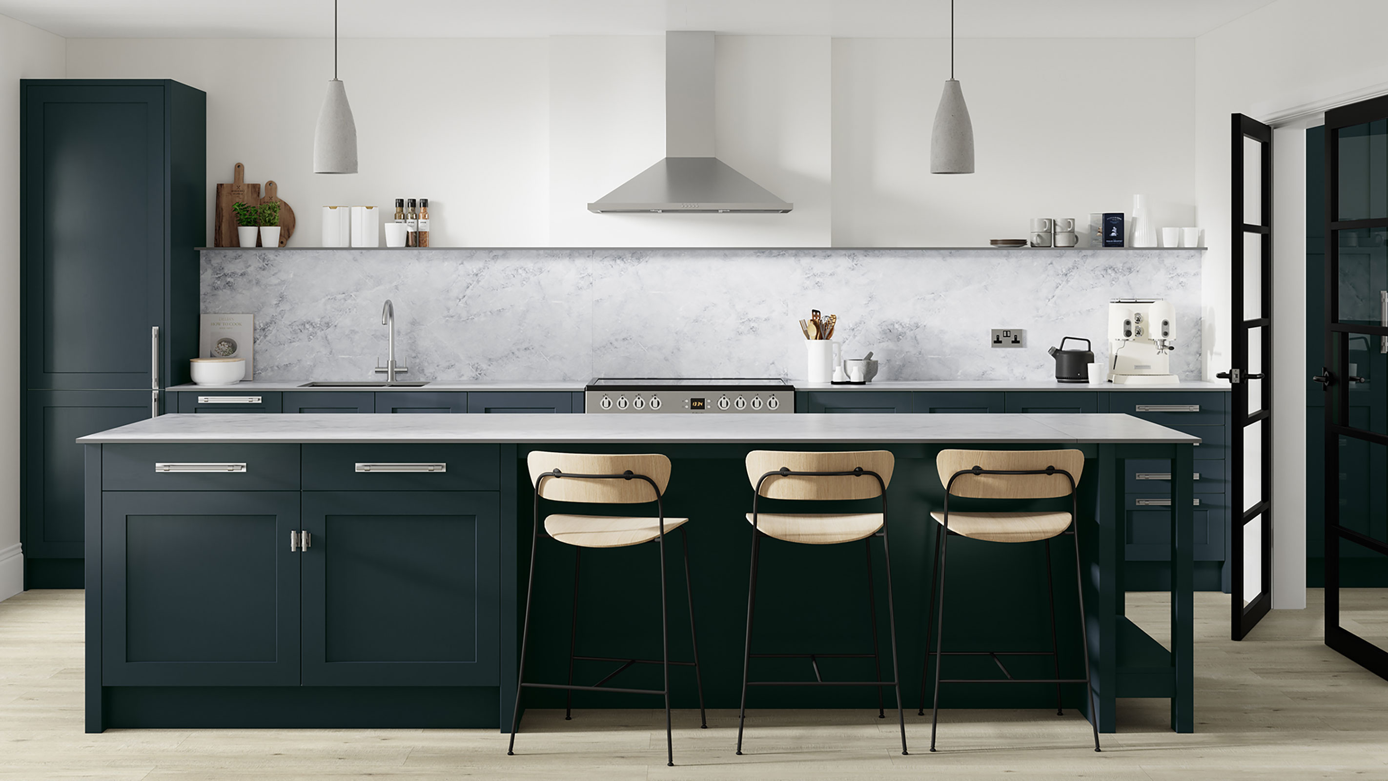 navy kitchen island