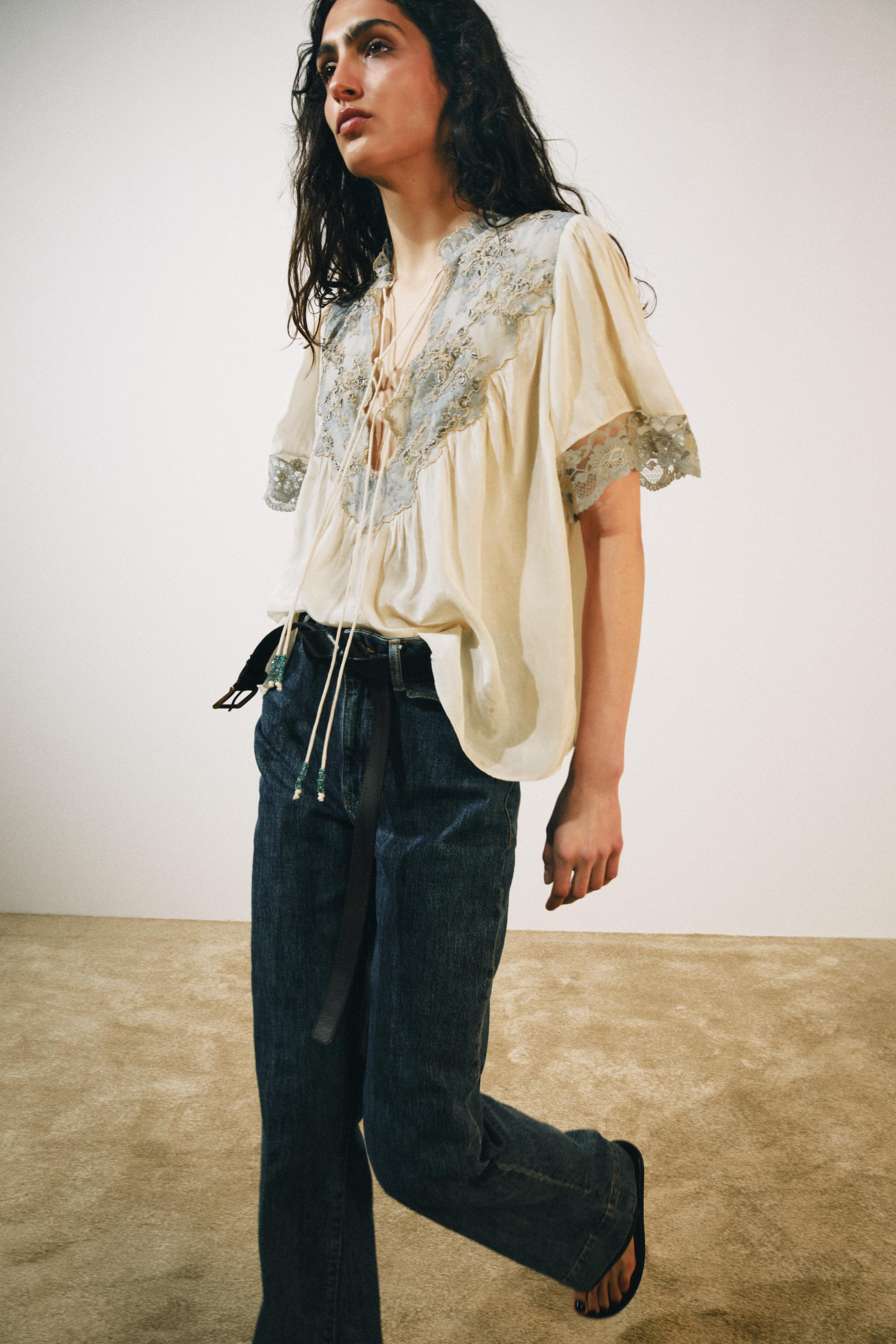 Zw Collection Lace Shirt - Ecru - Xs