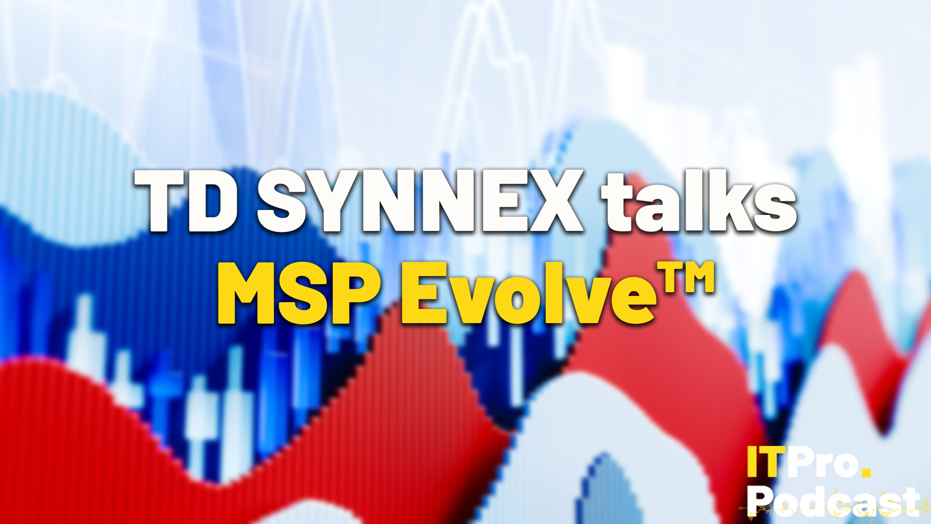 TD Synned talks MSP Evolve written over an abstract graph design with slight blur