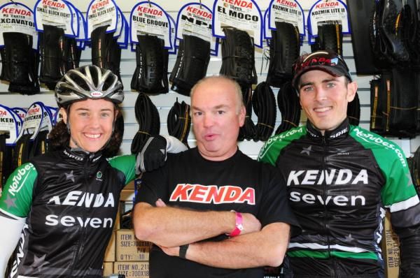 Mary McConneloug, Jim Wannamaker, and Michael Broderick of the Kenda team.