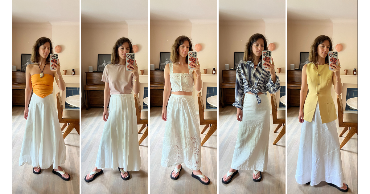 white maxi skirts