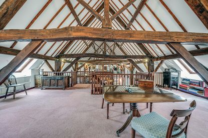 One of the two mezzanines, from which the bedrooms are accessed.