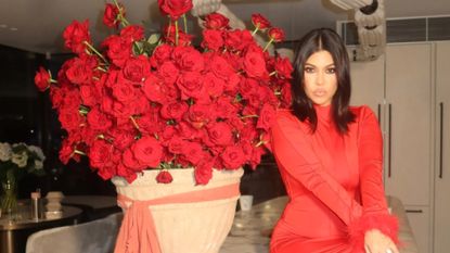 Kourtney Kardashian Shares Photos of an At-Home V-Day Inspired Photo Shoot.
