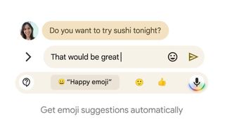 Assistant Voice Typing suggesting emoji