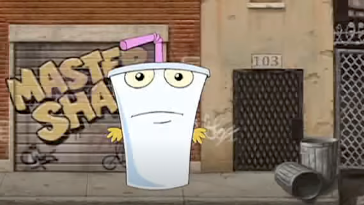 a screenshot from an aqua teen hunger force opening scene