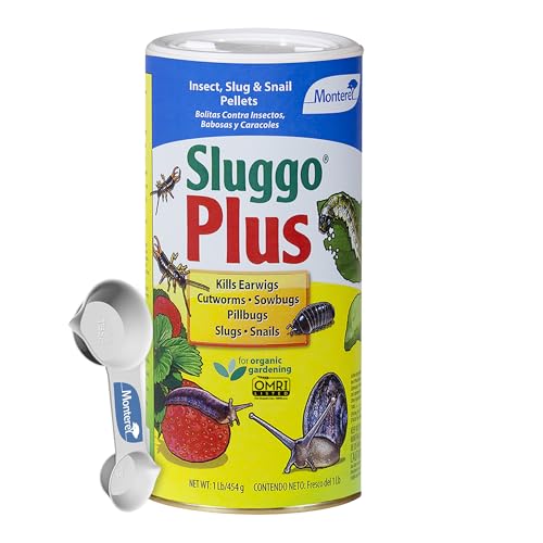 Monterey Sluggo Plus Bundled With Measuring Spoon - Snail &amp;amp; Slug Killer, Plus Controls Other Insects, Omri Listed for Organic Gardening - 1 Lb