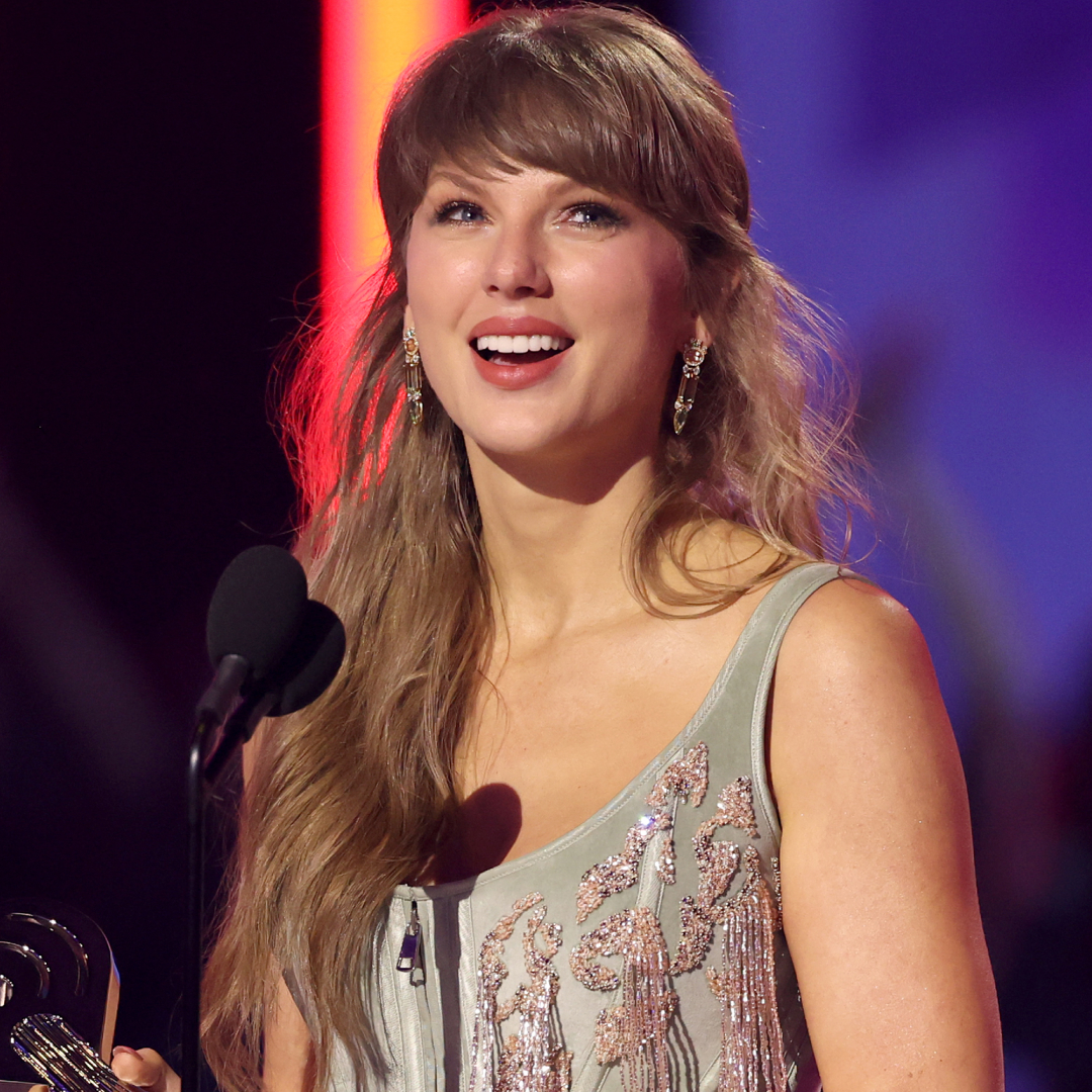 Taylor Swift traded her Jimmy Choo mint green pumps for strappy crystalized heels from Aquazzura at the iHeart Radio Music Awards 2026