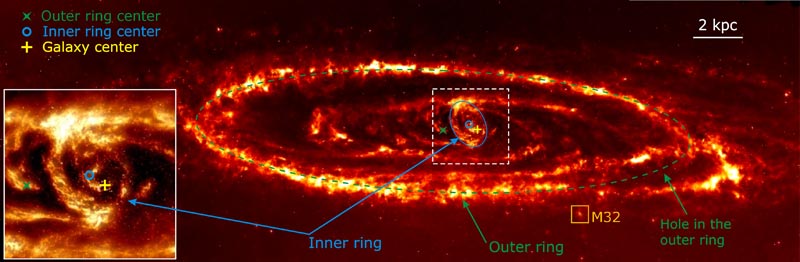 Collision Created Rings Around Andromeda