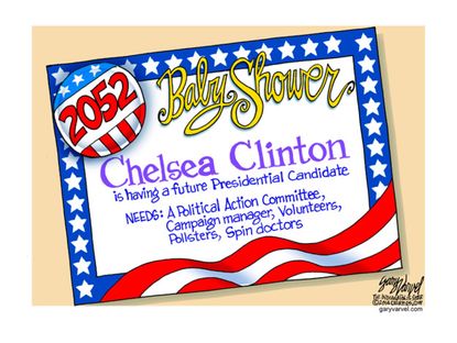 Political cartoon Chelsea Clinton pregnant