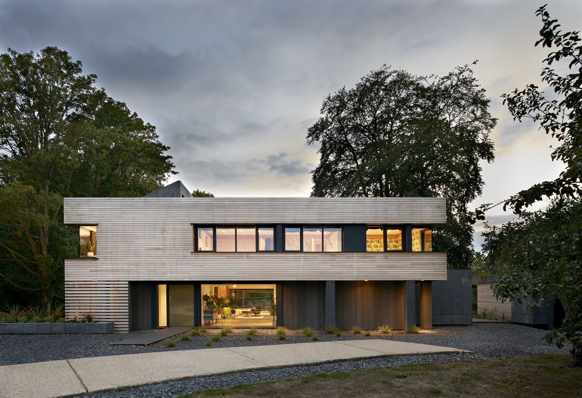 exterior timber cladding of remodelled house