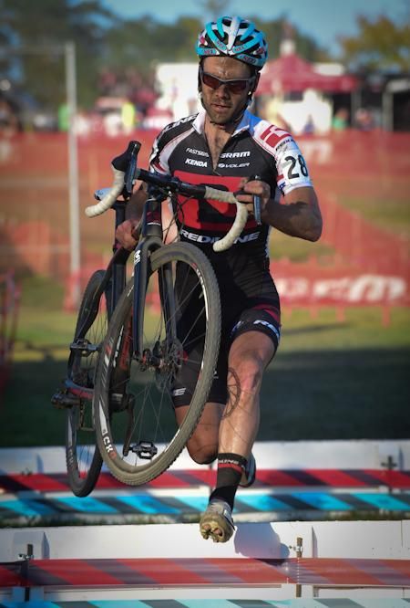 Justine Lindine (Redline) looked like a coal miner towards the end of the event