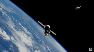 The uncrewed Russian cargo ship Progress 70 approaches the International Space Station on July 9, 2018, arriving less than 4 hours after its launch from Baikonur Cosmodrome, Kazakhstan. It is the fastest mission to the space station ever.